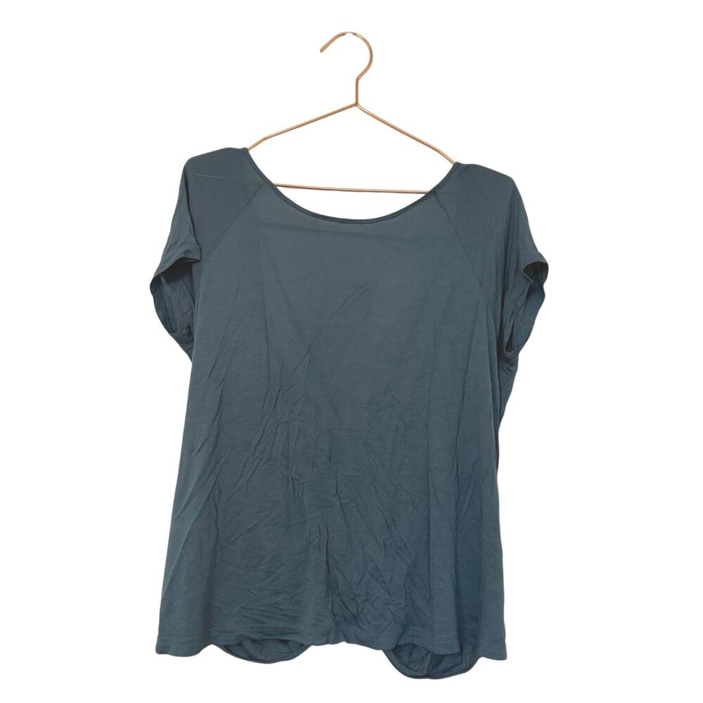 She + Sky dusty Teal Short Sleeve Top new with tag small